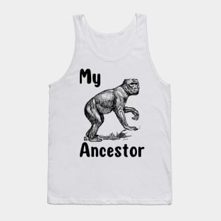 My Monkey Ancestor | A Humorous and Endearing Illustration of a Primate Tank Top